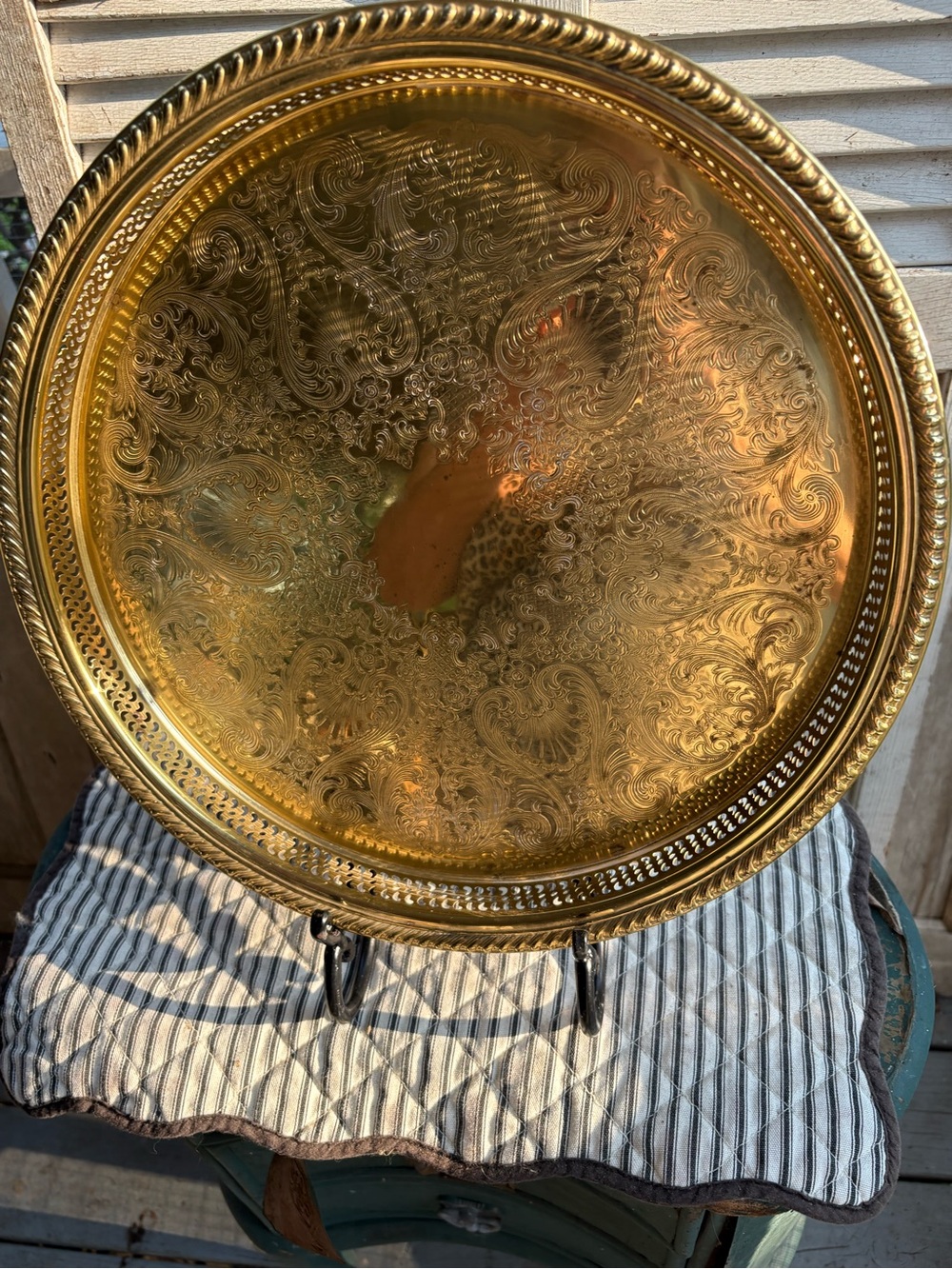 Vintage International Solid Brass Serving Tray